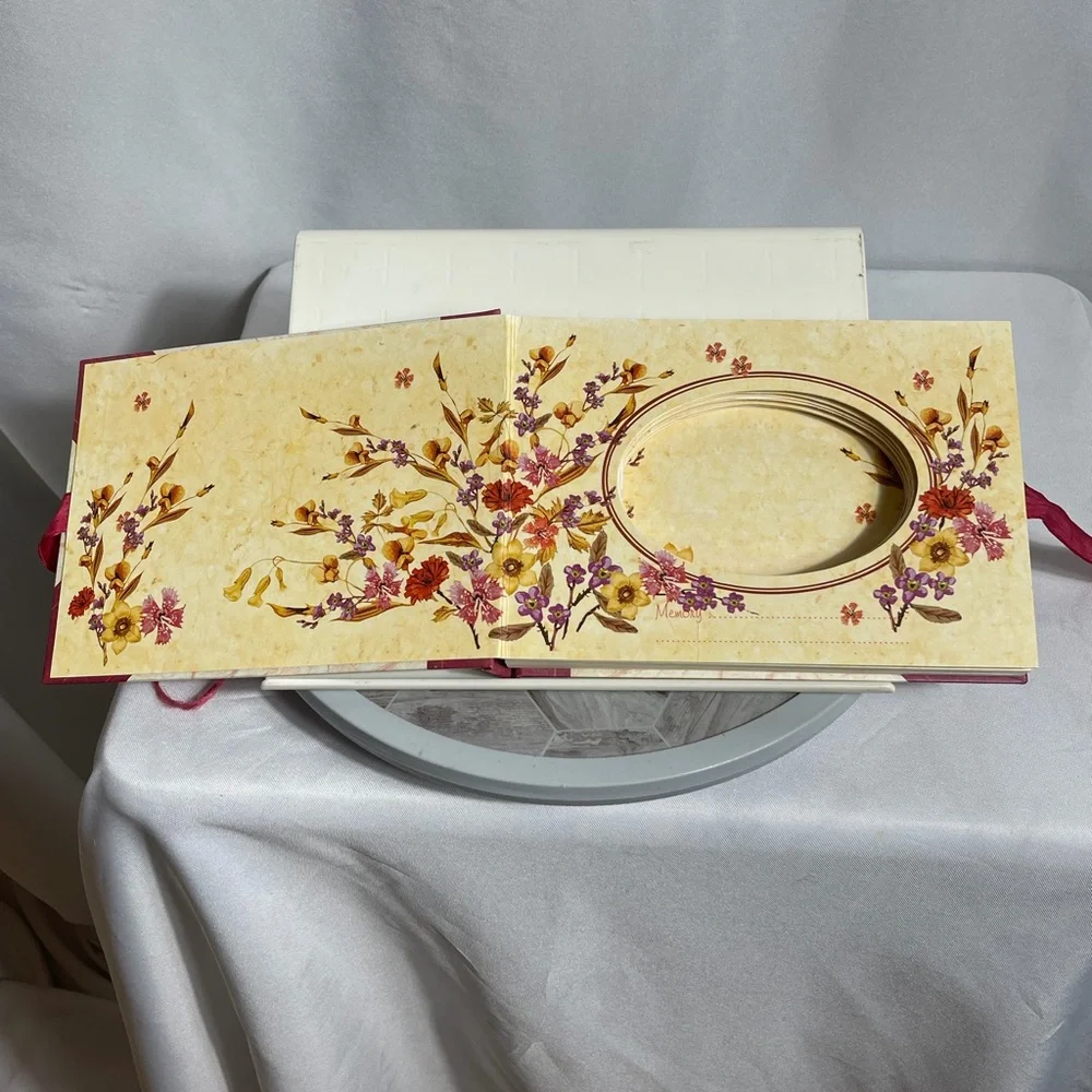 Victorian Blossom Floral Photograph Album With Ribbon Tie